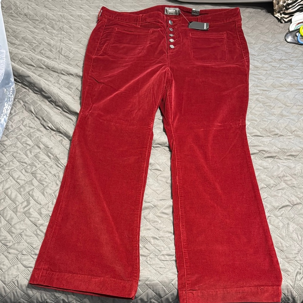 NWT Torrid Red Corduroy Bootcut Pants